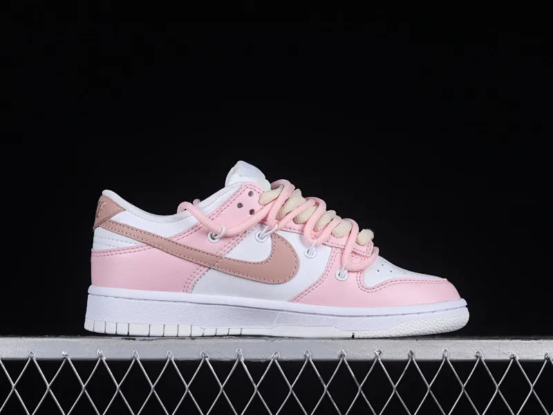 All categories Nk SB Dunk series Nk SB Dunk Low low-top sneakers Nk Dunk Low Year of the Rabbit limited edition Cute girly pink customized version of deconstructed strap casual sneakers DH9765-100